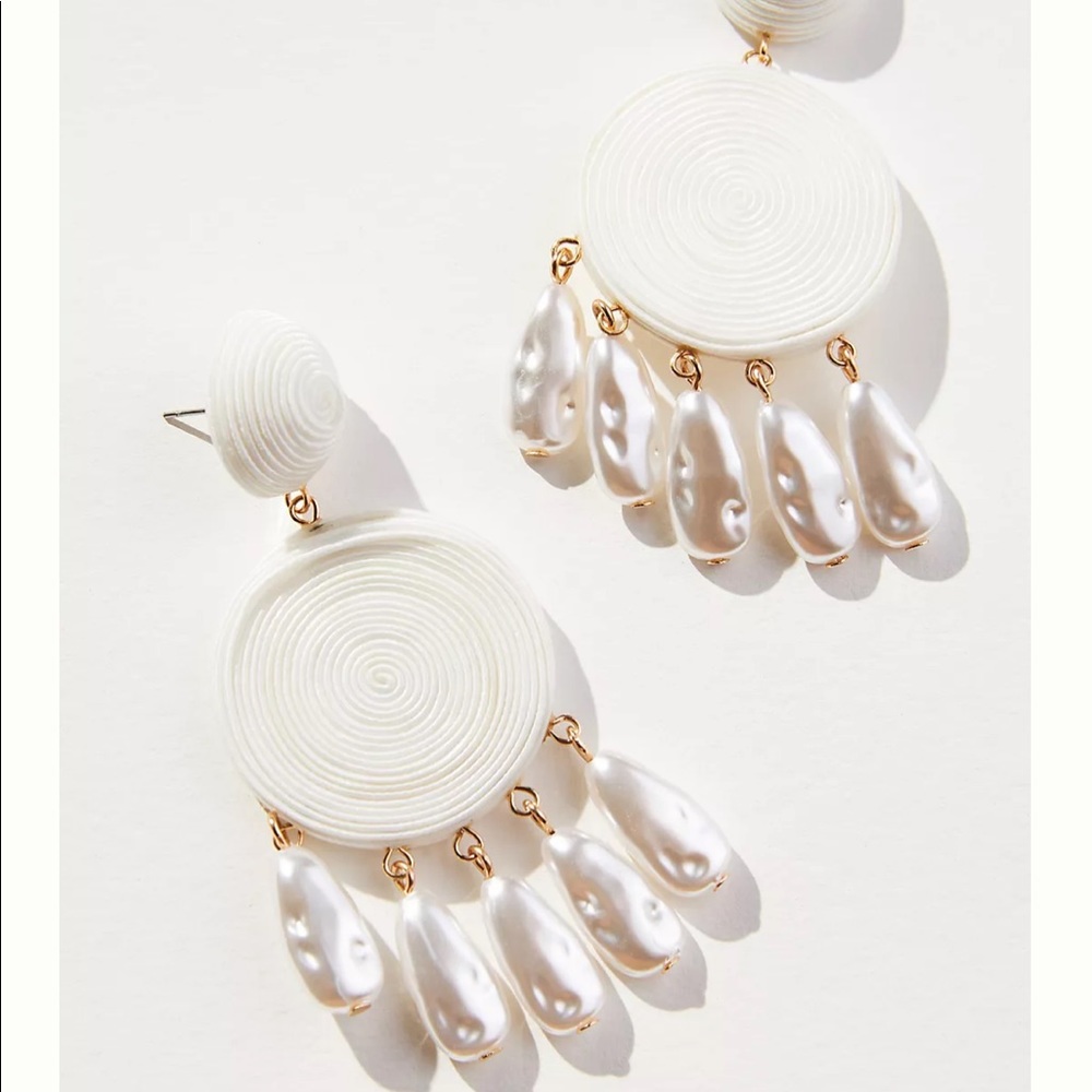 Anthropologie Lake Life Preppy Circle Drop Earrings